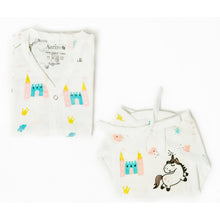 Load image into Gallery viewer, White Believe In Unicorn Printed Sleeveless Jabla &amp; Nappy - Pack Of 4
