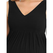 Load image into Gallery viewer, Black V Neck Ruffle Maternity Gown
