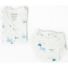 Load image into Gallery viewer, Blue Nautical Printed Sleeveless Jabla &amp; Nappy - Pack Of 4
