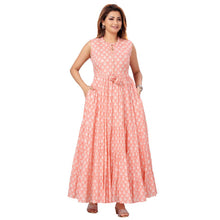 Load image into Gallery viewer, Pink Mal Cotton Block Printed Ruffle Neck Nursing Maternity Tiered Dress
