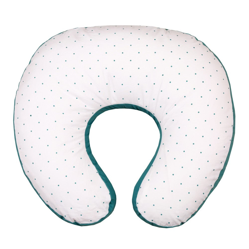 Turquoise Polka Printed Nursing Pillow Cover