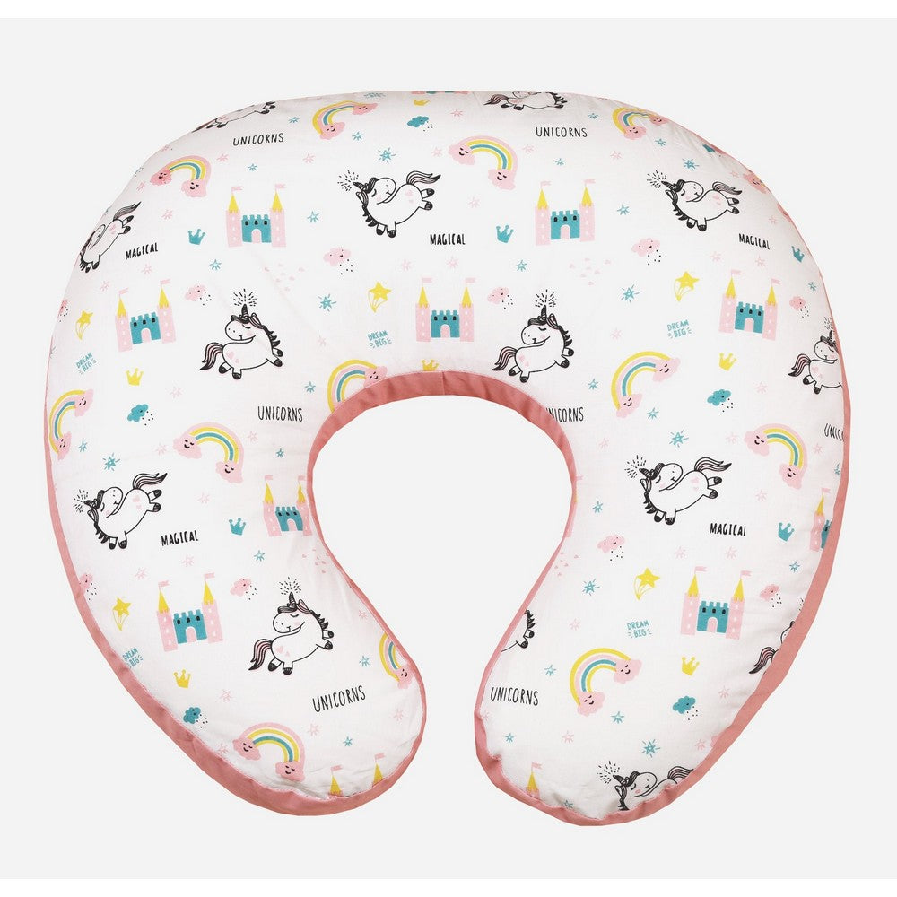 Pink Believe In Unicorn Printed Nursing Pillow Cover