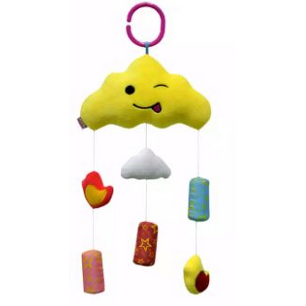 Yellow Cloud Handbell Hanging Rattles Soft Plush Stroller Crib Toy