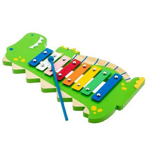 Green Dino Shaped Xylophone Musical Instrument