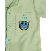 Load image into Gallery viewer, Pastel Green Owl On Pocket Nightwear
