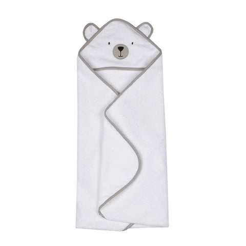 Grey Bear Applique Hooded Towels
