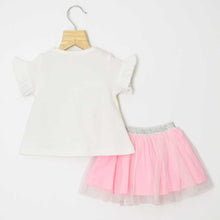 Load image into Gallery viewer, White Dance Your Out Top With Pink Net Skirt
