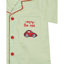 Load image into Gallery viewer, Pastel Green Car On Pocket Nightwear
