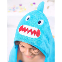 Load image into Gallery viewer, Blue Kids Hooded Bath Towels
