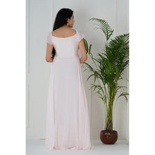 Load image into Gallery viewer, Baby Pink Georgette Short Sleeves Maternity Gown
