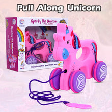 Load image into Gallery viewer, Sparky The Unicorn Pull Along Toy
