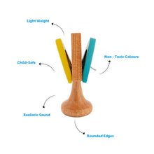 Load image into Gallery viewer, Swoora Triangle Castanet Wooden Clapper Rattle Toy
