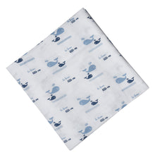 Load image into Gallery viewer, Royal Blue And Sky Blue Whale Printed Swaddle
