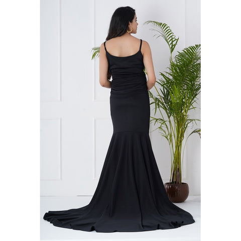 Black Trail Maternity Photoshoot Gown