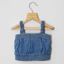 Load image into Gallery viewer, Denim Bow Crop Top With Joggers Co-Ord Set-Light &amp; Dark Blue
