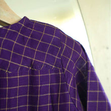Load image into Gallery viewer, Purple Checked Unisex Kurta In Handwoven Cotton Silk
