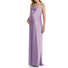 Load image into Gallery viewer, Lavender Cowl Neck With Spaghetti Strap Maternity Gown
