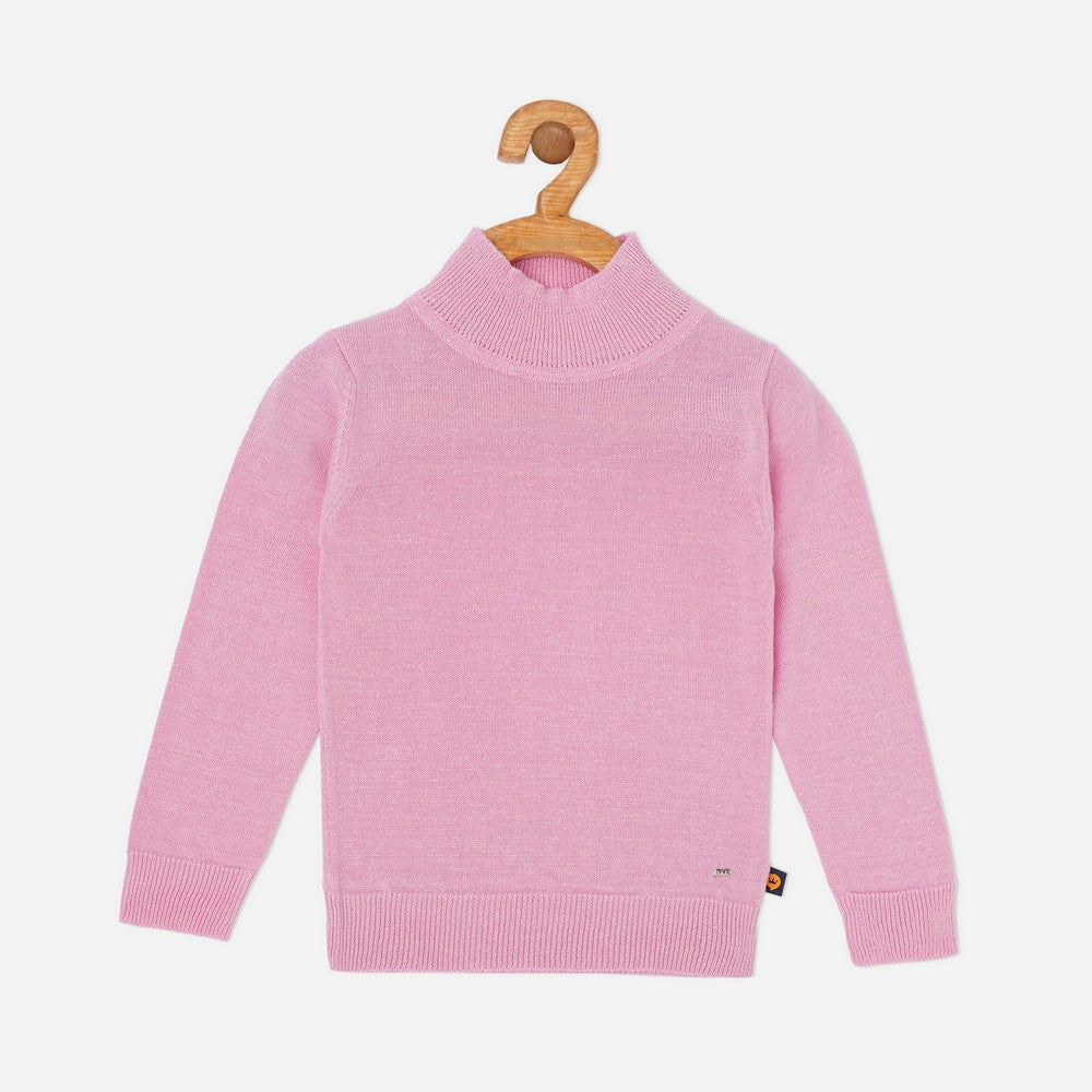 Green & Pink Knitted Full Sleeves Jumper