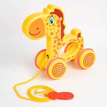Load image into Gallery viewer, Gary The Giraffe Pull Along Toy to Walk &amp; Play Infant and Preschool Toy
