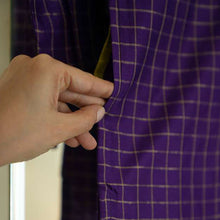 Load image into Gallery viewer, Purple Checked Unisex Kurta In Handwoven Cotton Silk
