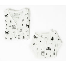 Load image into Gallery viewer, White Fox Printed Sleeveless Jabla &amp; Nappy - Pack Of 4
