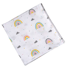 Load image into Gallery viewer, White Rainbow Printed Swaddle
