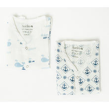 Load image into Gallery viewer, White Nautical Printed Sleeveless Muslin Jabla - Pack Of 2
