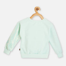 Load image into Gallery viewer, Pink And Blue Sequins Full Sleeves Sweat Top
