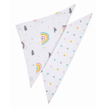 Load image into Gallery viewer, White Follow The Rainbow Printed Muslin Washcloth Pack Of 2
