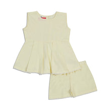 Load image into Gallery viewer, Pastel Yellow Peplum And Shorts Nightwear
