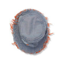 Load image into Gallery viewer, Funky Denim Red Ripped Round Hat
