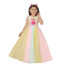 Load image into Gallery viewer, Peppa Pig Multi colored Gathered Frock
