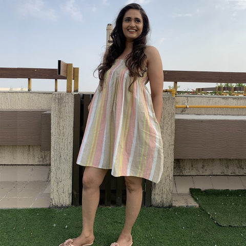 Striped Elasticated Dress