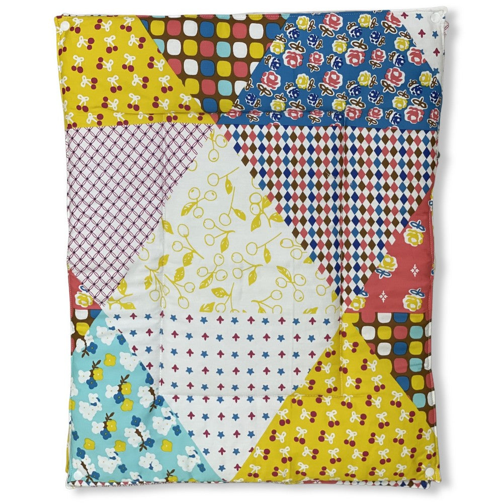Multi print Pack Of 3 Quilted Cotton Sheets + 1 Plastic Sheet