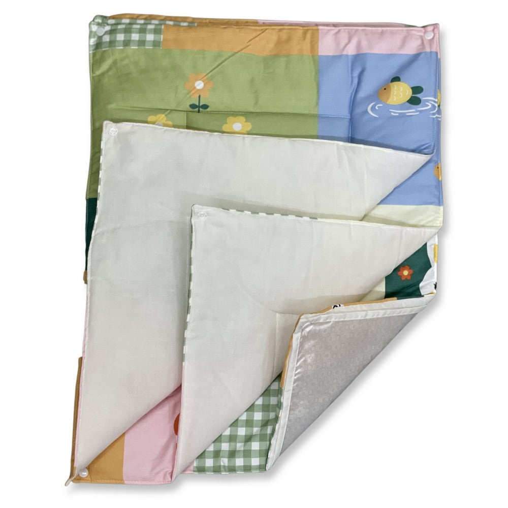 Sunflower Pack Of 3 Quilted Cotton Sheets + 1 Plastic Sheet