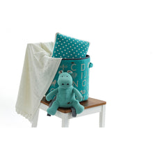Load image into Gallery viewer, Alphabet Tiffany Blue Cotton Knitted Storage Basket
