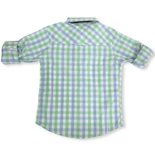Load image into Gallery viewer, Collar Bow Green Checkered Full Sleeves Shirt
