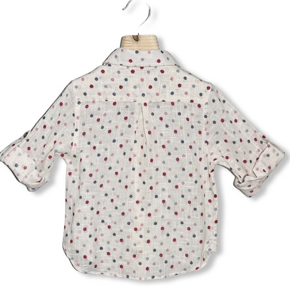 White Polka Dot Boys Shirt