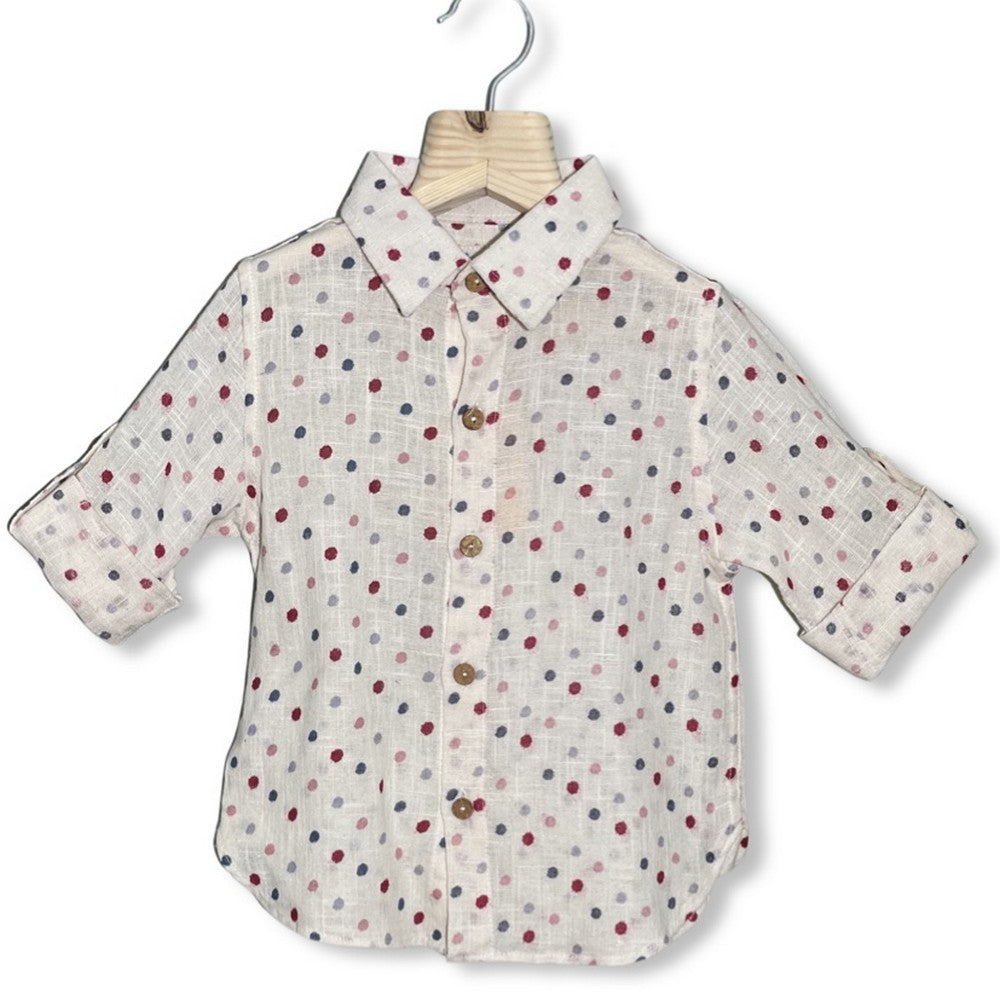 White Polka Dot Boys Shirt