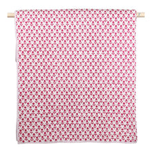 Load image into Gallery viewer, Pink Flower Hand Block Printed Quilt
