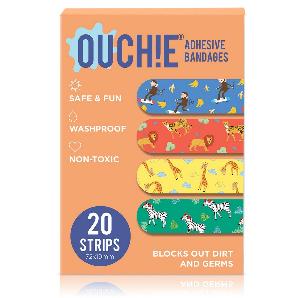 Orange Non-Toxic Printed Bandages- 20 Strips