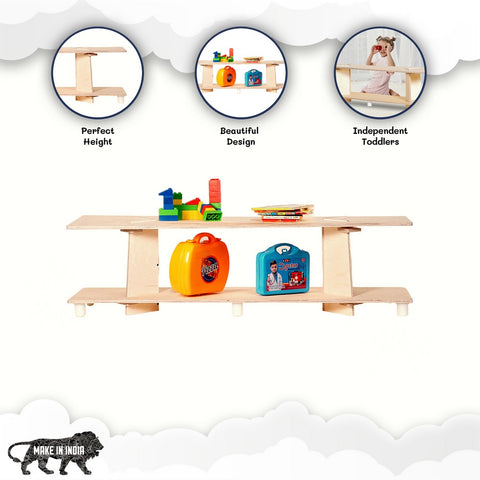 Wooden Montessori Shelf - 2 Tier