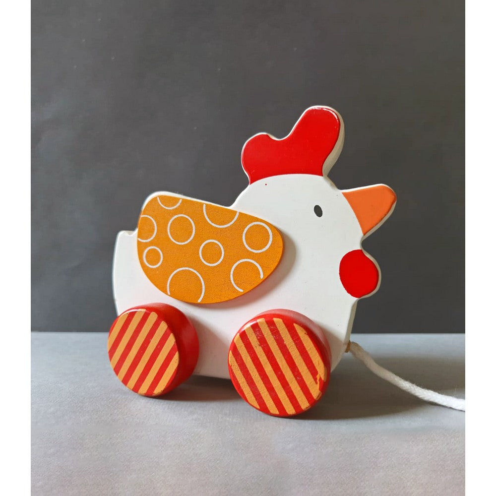 Hen Push And Pull Along Wooden Toy