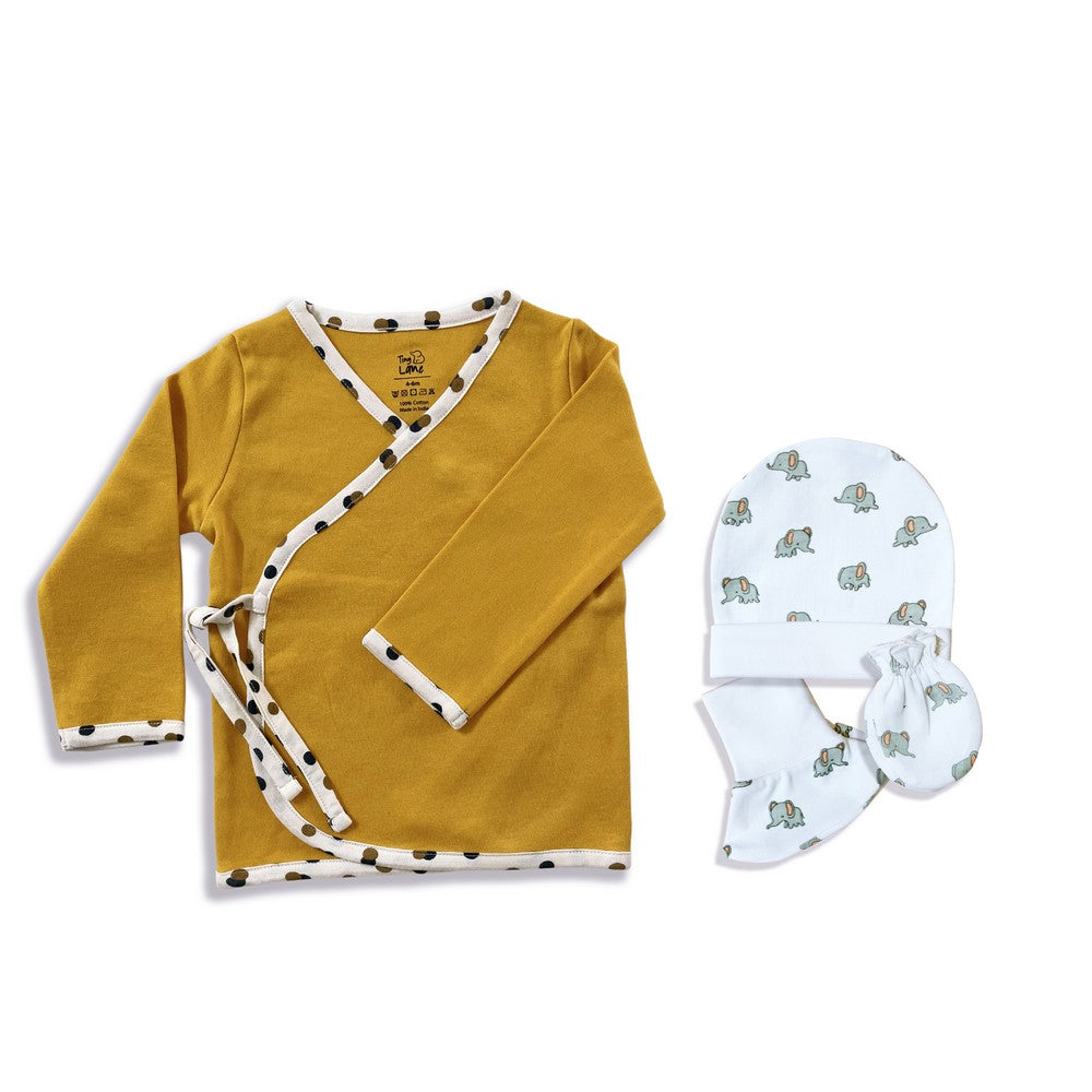 Mustard Animal All In One Newborn Baby Gift Pack - 6 Pieces