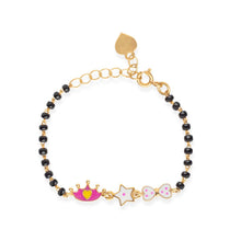 Load image into Gallery viewer, Crown, Star &amp; Bow Silver Baby Nazariya Bracelet
