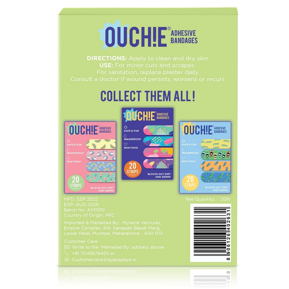 Green Non-Toxic Printed Bandages- 20 Strips
