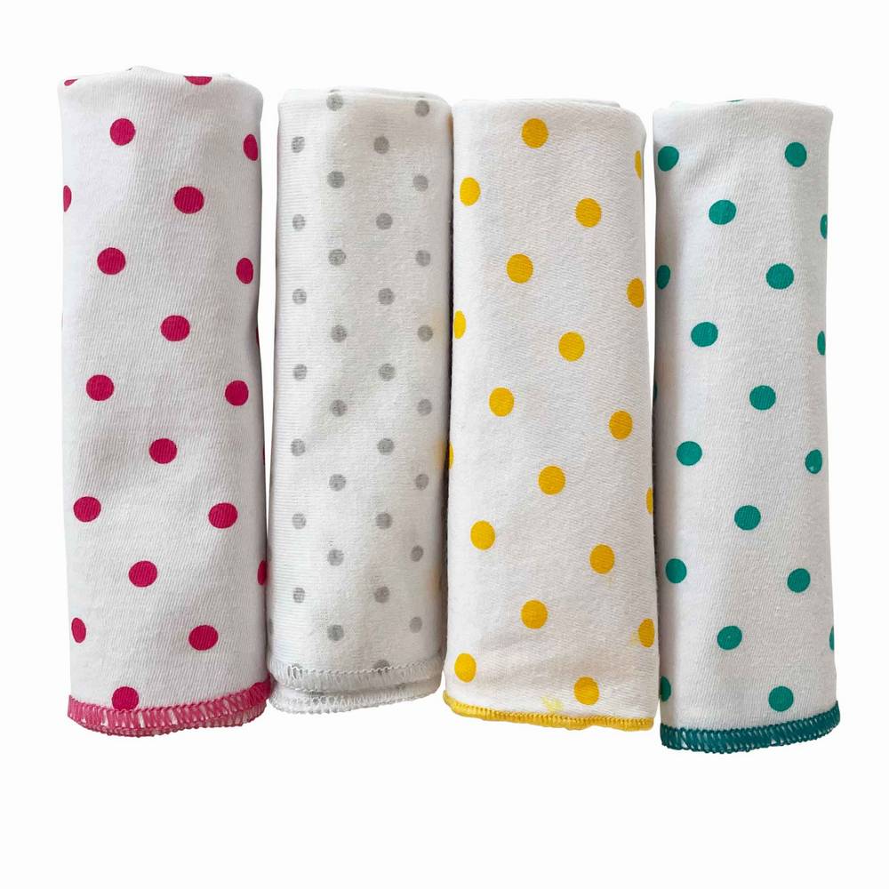 Polka Dots Super Soft Napkins for Babies - Pack of 4