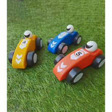 Load image into Gallery viewer, Racing Car Wooden Push And Pull Toy
