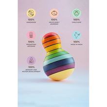 Load image into Gallery viewer, Rainbow Rolly Poly Balancing Wooden Toys
