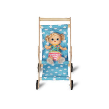 Load image into Gallery viewer, Blue Star Printed Wooden Doll Stroller
